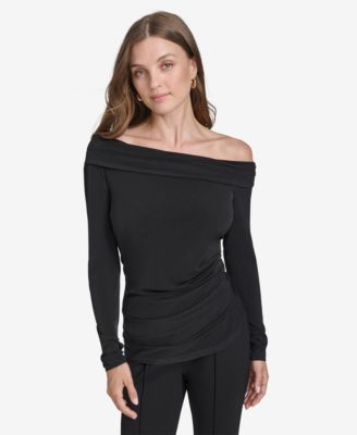 Halston - Women's Ruched Off-The-Shoulder Top