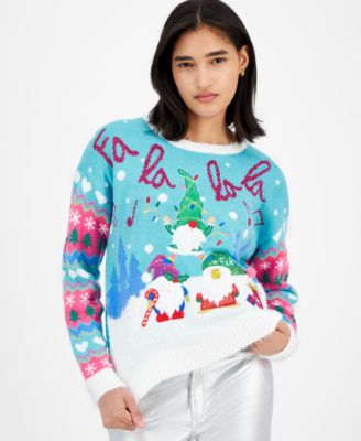 Hooked Up by IOT - Juniors' Gnomes Singing Christmas Sweater