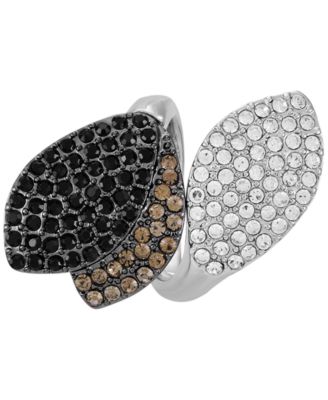 GUESS - Two-Tone Ombr&eacute; Pav&eacute; Flower Statement Ring