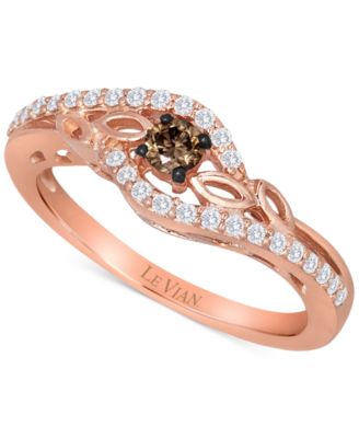 Le Vian - Chocolate Diamond&reg; & Vanilla Diamond&reg; Swirl Ring (1/4 ct. t.w.) in 14k Rose Gold