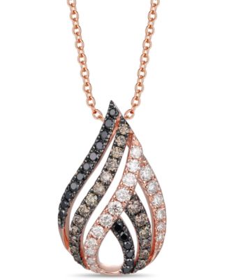 Le Vian - Chocolate Diamond, Nude Diamond, & Blackberry Diamond Swirl Adjustable 20" Pendant Necklace (3/4 ct. t.w.) in 14k Rose Gold