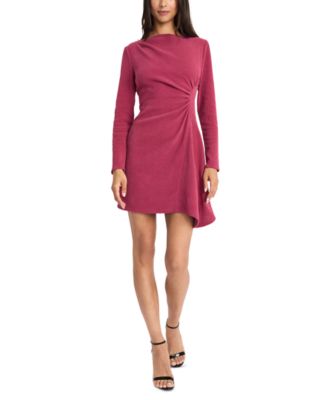 Donna Morgan - Women's Ribbed Gathered Mini A-Line Dress