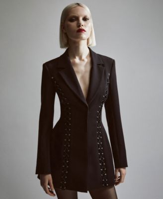 Bardot - Women's Lace-Up-Side Long-Sleeve Blazer Dress