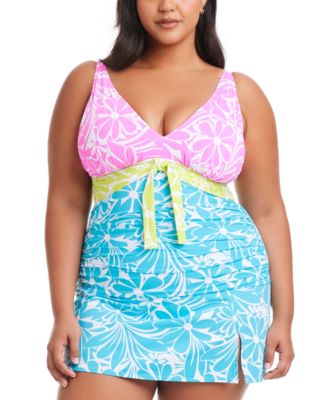 Bleu by Rod Beattie - Plus Size Sock It To Me Tankini Top & Skirted Bottoms