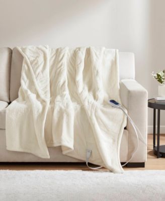 Beautyrest - Oversized Solid Microlight Reverses to Micro Berber Electric Throw