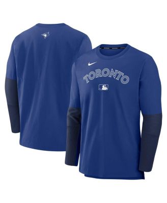 Nike - Men's Royal/Navy Toronto Blue Jays Authentic Collection Lightweight Player Tri-Blend Performance Pullover Sweatshirt