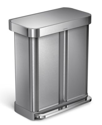 simplehuman - Brushed Stainless Steel 58L Dual Compartment Recycler