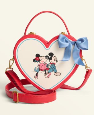 Loungefly - Mickey Mouse & Minnie Mouse Heart Shaped Crossbody Handbag