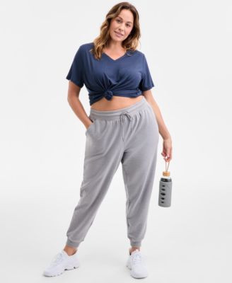 ID Ideology - Plus Size Relaxed High-Rise Fleece Joggers