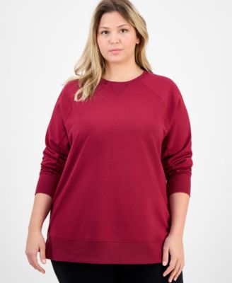 ID Ideology - Plus Size Crewneck Raglan-Sleeve Tunic Top