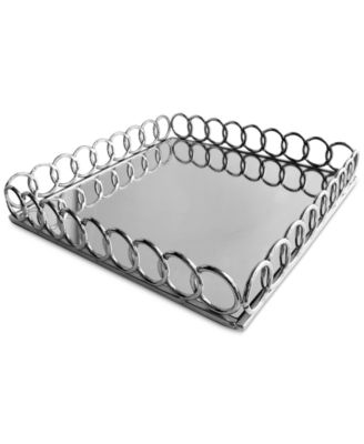 Jay Imports - Looped Link 15" Square Mirror Tray