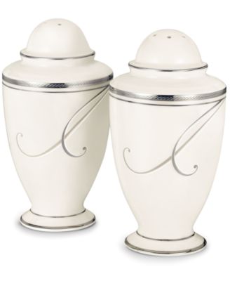 Noritake - "Platinum Wave" Salt and Pepper Shakers