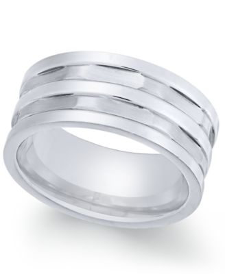 Sutton by Rhona Sutton - Men's Stainless Steel Multi-Row Cut Band