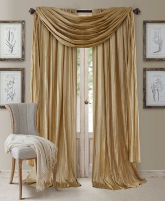 Elrene - Athena Rod Pocket Pair of Curtain Panels with Scarf Valance, Set of 3