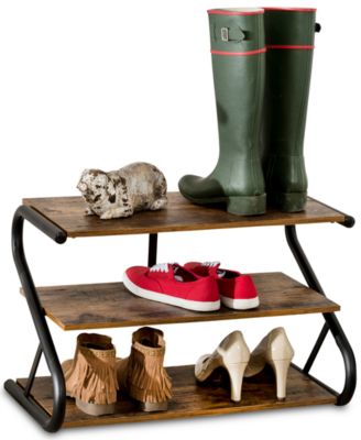 Honey Can Do - Rustic 3-Level Shoe Rack