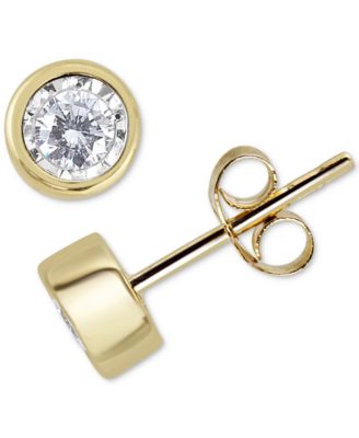 Macy's - Diamond Bezel Stud Earrings (1/4 to 1/2 ct. t.w.) in 14k White, Yellow or Rose Gold
