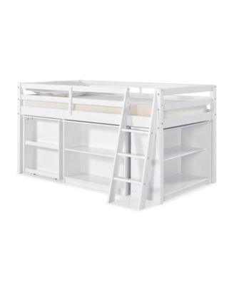 Alaterre Furniture - Roxy Junior Loft Bed with Storage Drawers, Bookshelf and Desk, White