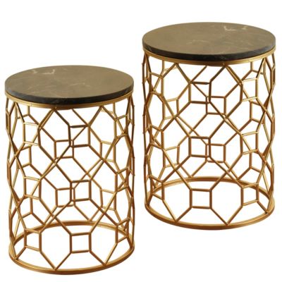 StyleCraft Home Collection - Set of 2 Dilila Round Side Table, Quick Ship