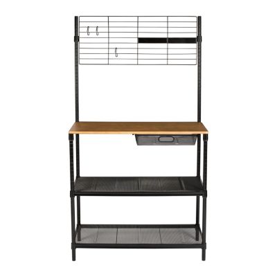 Honey Can Do - 65" Bakers Rack with Cutting Board & Hanging Storage