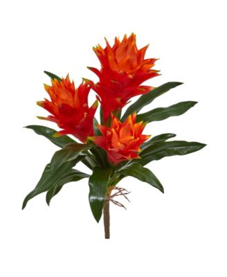 Nearly Natural - 16” Double Bromeliad Artificial Flower (Set of 6)