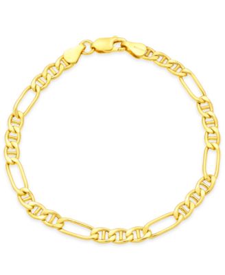Macy's - Figaro Chain Bracelet in 18k Gold-Plated Sterling Silver