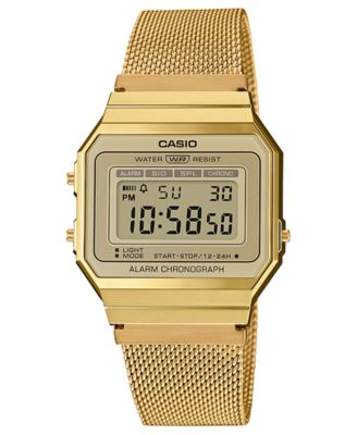 Casio - Unisex Gold-Tone Stainless Steel Mesh Bracelet Watch 35.5mm