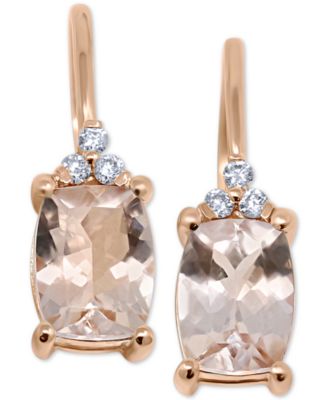 Macy's - Morganite (2-1/3 ct. t.w.) & Diamond Accent Drop Earrings in 14k Rose Gold