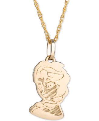 Disney - Children's Frozen Elsa 15" Pendant Necklace in 14k Gold