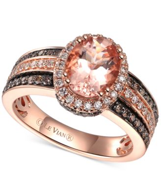 Le Vian - Peach Morganite (1-1/3 ct.-t.w.) & Diamond (5/8 ct. t.w.) Ring in 14k Rose Gold (Also Available White Gold or Yellow Gold)