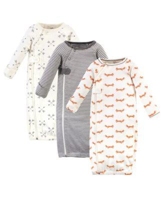 Touched by Nature - Baby Boys and Girls Cotton Zipper Gown Set
