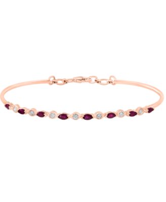 LALI Jewels - Sapphire (3/4 ct. t.w.) & Diamond (1/5 ct. t.w.) Tennis Bracelet in 14k White Gold