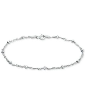 Giani Bernini - Sterling Silver Bracelet, 7-1/4" Singapore Small Beaded Chain