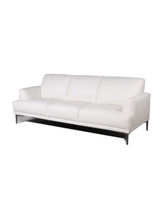 Nice Link - Michola Mid-Century Leather Sofa in White