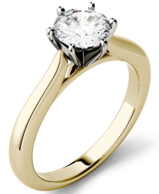 Charles & Colvard - Moissanite Solitaire Engagement Ring 1 ct. t.w. Diamond Equivalent in 14k White Gold