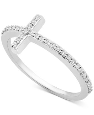 Wrapped - Diamond East-West Cross Ring (1/8 ct. t.w.)