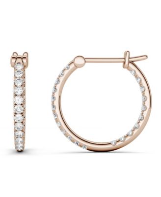 Charles & Colvard - Moissanite Hoop Earrings 3/8 ct. t.w. Diamond Equivalent in 14k White Gold or Rose Gold