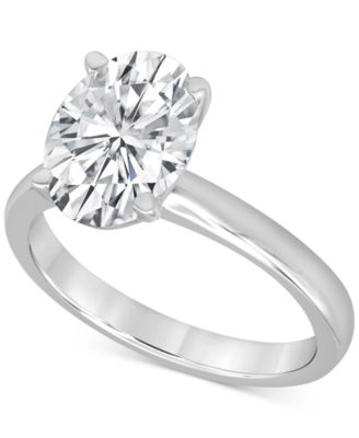 Badgley Mischka - Certified Lab Grown Oval-Cut Solitaire Engagement Ring (3 ct. t.w.) in 14k Gold