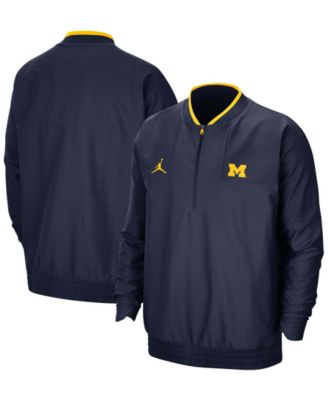 Jordan - Men's Michigan Wolverines 2021 Coach Half-Zip Jacket
