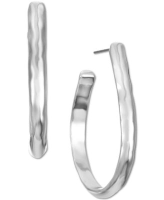 Style & Co - Silver-Tone Pear-Shape Hoop Earrings