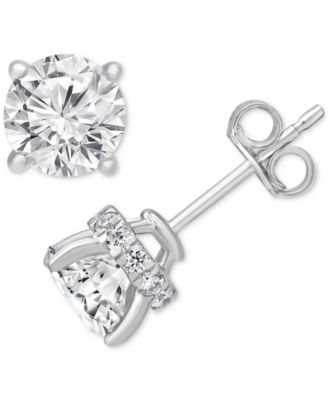 Badgley Mischka - Certified Lab Grown Diamond Halo Stud Earrings (2-1/2 ct. t.w.) in 14k Gold