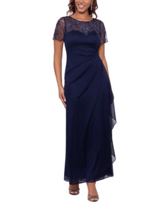 XSCAPE - Beaded Mesh Gown
