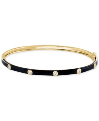 EFFY Collection - Diamond & Black Enamel Bangle Bracelet (1/4 ct. t.w.) in 14k Gold