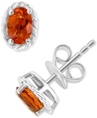 EFFY Collection - Citrine Oval Rope-Framed Stud Earrings (3/4 ct. t.w.) in Sterling Silver