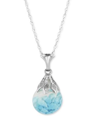 Macy's - Turquoise Flake Bulb Pendant Necklace in Sterling Silver, 18"