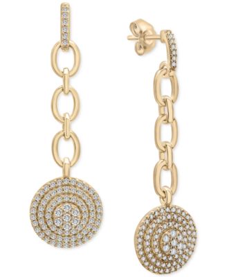 Wrapped in Love - Diamond Circle Cluster Chain Drop Earrings (3/4 ct. t.w.) in 14k Gold