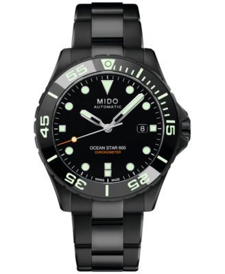 Mido - Men's Swiss Automatic Ocean Star 600 Chronometer Black PVD Stainless Steel Bracelet Watch 44mm