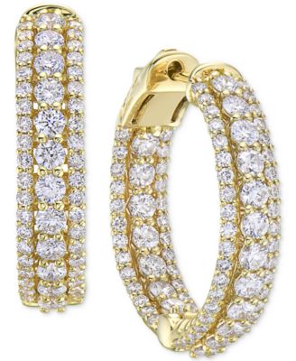 Macy's - Diamond In & Out Hoop Earrings (2-3/4 ct. t.w.)