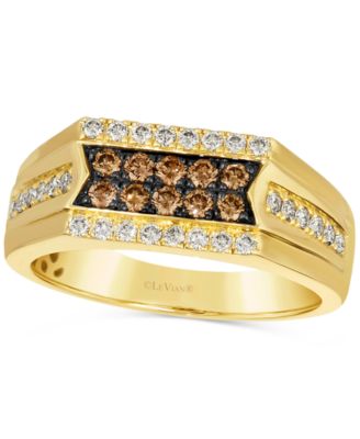 Le Vian - Men's Chocolate Diamond (1/3 ct. t.w.) & Nude Diamond (3/8 ct. t.w.) Cluster Ring in 14k Gold