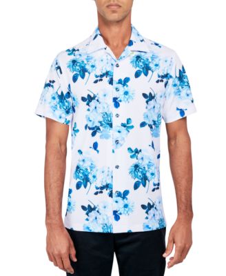 Society of Threads - Men's Regular-Fit Non-Iron Performance Stretch Floral-Print Button-Down Camp Shirt