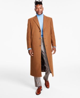 Tayion Collection - Men's Classic-Fit Plaid Overcoat